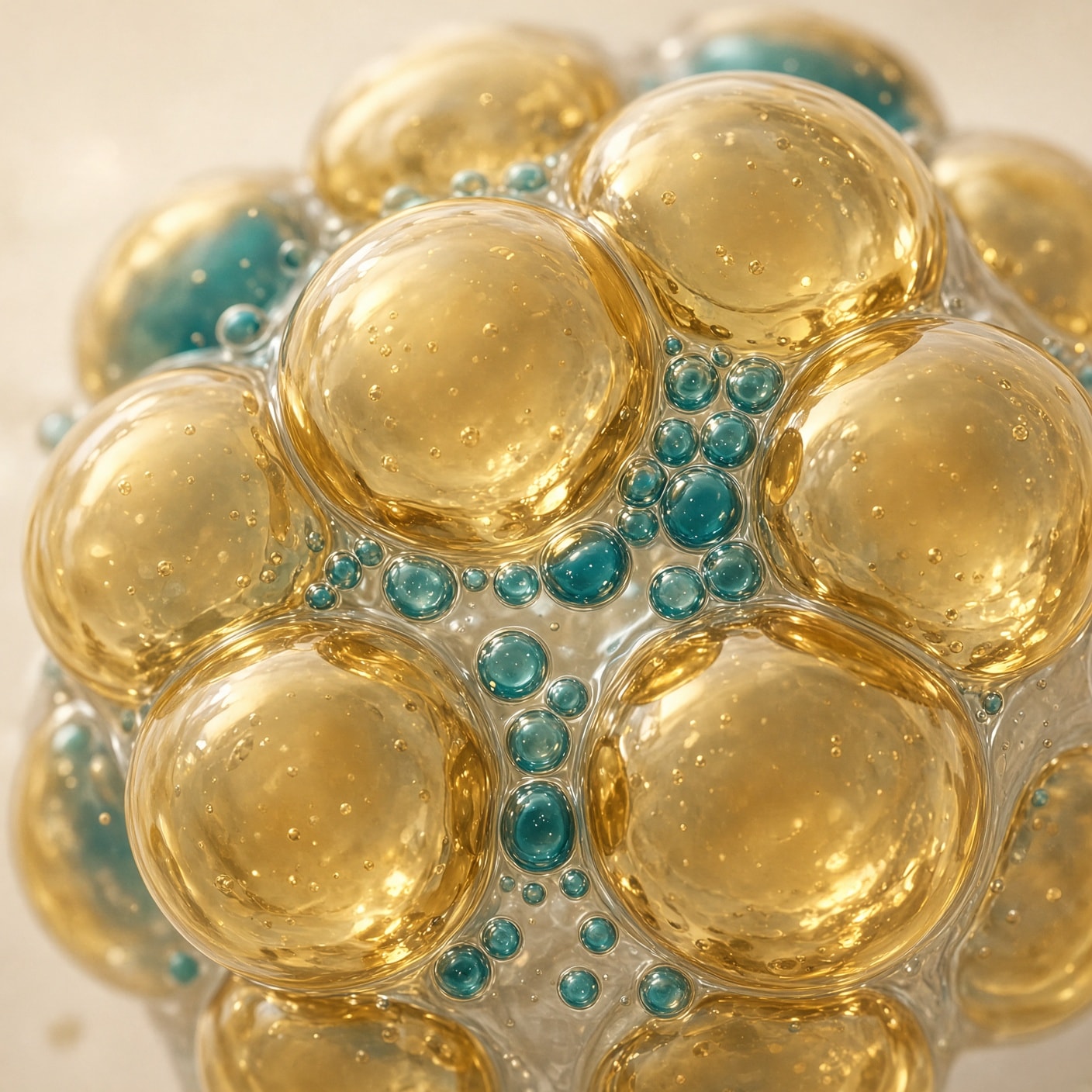 Gold and teal microbubbles — visualising cavitation at the cellular level